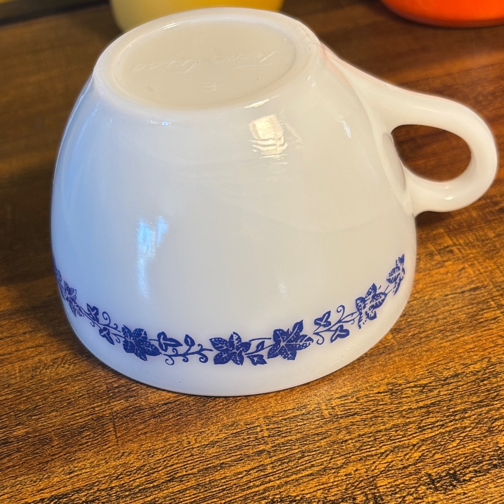 Charming White Mug with Blue Floral Pattern